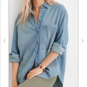 New Never Worn Aerie Button Down Blue Jean Shirt